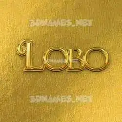 lobo in All Gold style - 3D name wallpaper