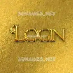 login in All Gold style - 3D name wallpaper