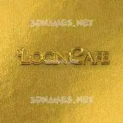 login cafe in All Gold style - 3D name wallpaper