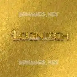 logintech in All Gold style - 3D name wallpaper