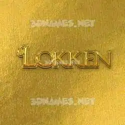 lokken in All Gold style - 3D name wallpaper