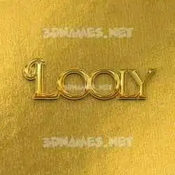 looly in All Gold style - 3D name wallpaper