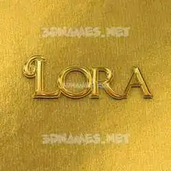lora in All Gold style - 3D name wallpaper