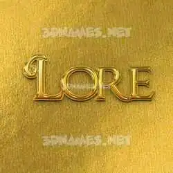 lore in All Gold style - 3D name wallpaper