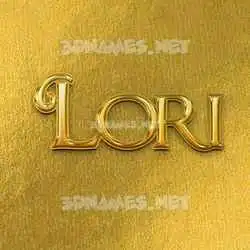 lori in All Gold style - 3D name wallpaper
