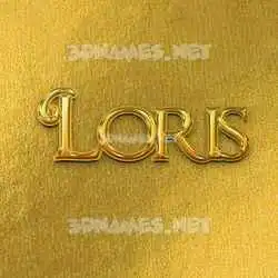 loris in All Gold style - 3D name wallpaper