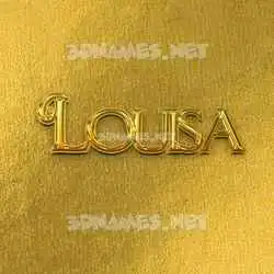 louisa in All Gold style - 3D name wallpaper