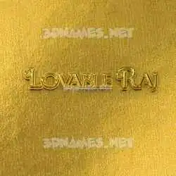 lovable raj in All Gold style - 3D name wallpaper