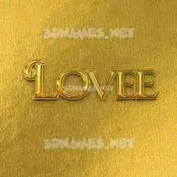 lovee in All Gold style - 3D name wallpaper