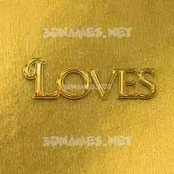 loves in All Gold style - 3D name wallpaper