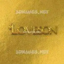 loveson in All Gold style - 3D name wallpaper