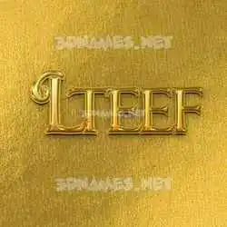 lteef in All Gold style - 3D name wallpaper