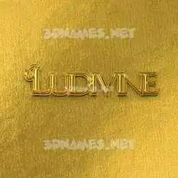 ludivine in All Gold style - 3D name wallpaper