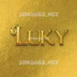 luky in All Gold style - 3D name wallpaper