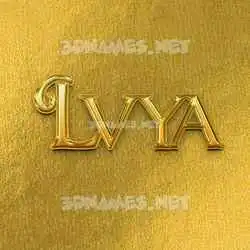 lvya in All Gold style - 3D name wallpaper