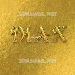 m a x in All Gold style - 3D name wallpaper