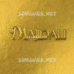 majidali in All Gold style - 3D name wallpaper
