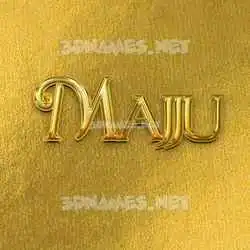 majju in All Gold style - 3D name wallpaper
