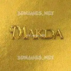 makda in All Gold style - 3D name wallpaper