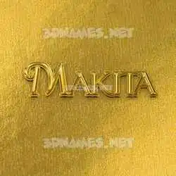 makita in All Gold style - 3D name wallpaper