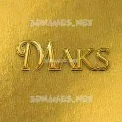 maks in All Gold style - 3D name wallpaper