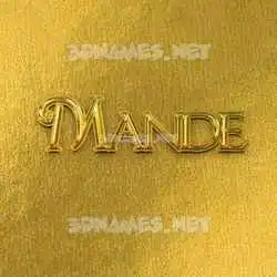 mande in All Gold style - 3D name wallpaper