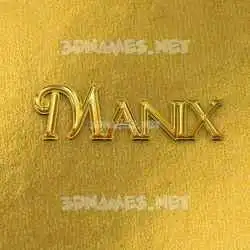 manix in All Gold style - 3D name wallpaper