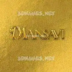 mansavi in All Gold style - 3D name wallpaper