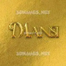 mansi in All Gold style - 3D name wallpaper