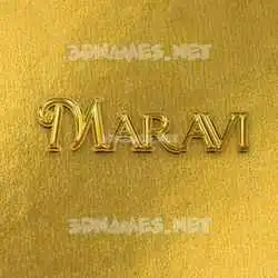 maravi in All Gold style - 3D name wallpaper