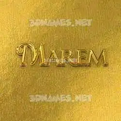 marem in All Gold style - 3D name wallpaper
