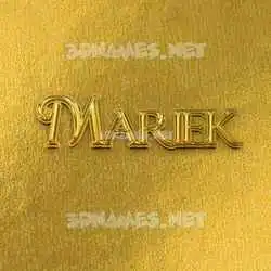 mariek in All Gold style - 3D name wallpaper