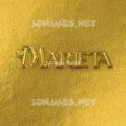 marieta in All Gold style - 3D name wallpaper