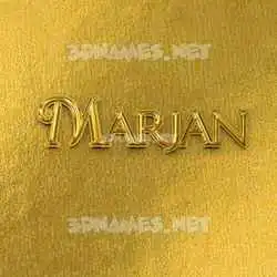 marjan in All Gold style - 3D name wallpaper