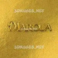 maroua in All Gold style - 3D name wallpaper