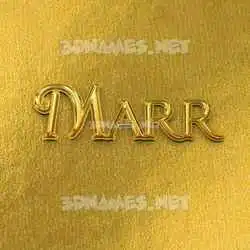 marr in All Gold style - 3D name wallpaper