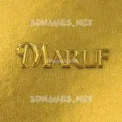 maruf in All Gold style - 3D name wallpaper