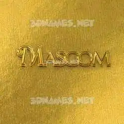 mascom in All Gold style - 3D name wallpaper
