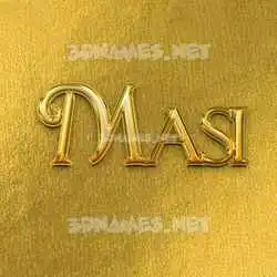 masi in All Gold style - 3D name wallpaper