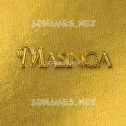 masinga in All Gold style - 3D name wallpaper