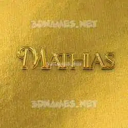 mathias in All Gold style - 3D name wallpaper