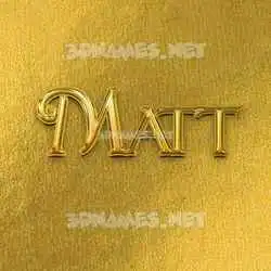 matt in All Gold style - 3D name wallpaper
