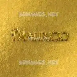 mauricio in All Gold style - 3D name wallpaper