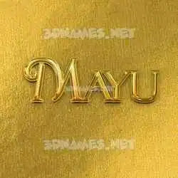 mayu in All Gold style - 3D name wallpaper