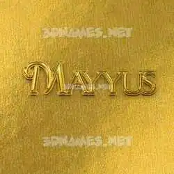 mayyus in All Gold style - 3D name wallpaper