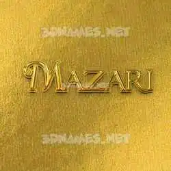 mazari in All Gold style - 3D name wallpaper