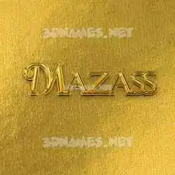 mazass in All Gold style - 3D name wallpaper