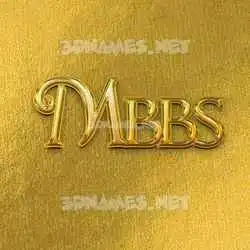 mbbs in All Gold style - 3D name wallpaper