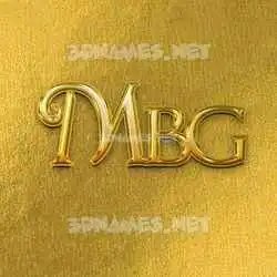 mbg in All Gold style - 3D name wallpaper