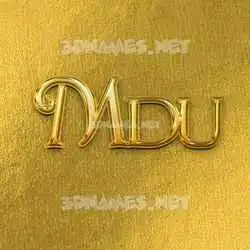 mdu in All Gold style - 3D name wallpaper